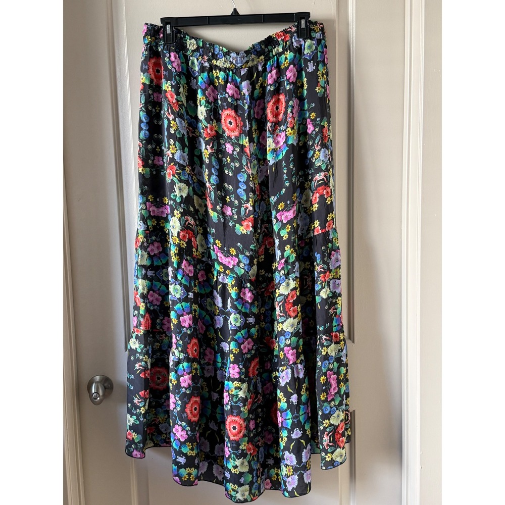 Johnny Was Floral Wide Leg Palazzo Tiered Floral Pants Size XL - Picture 6 of 13